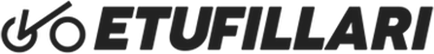 Musta logo, jossa on pyörätuolin kuva ja teksti "ETUFILLARI".