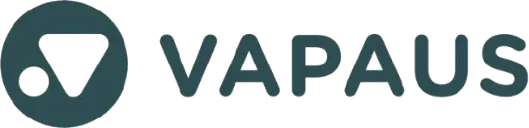 Tummanvihreä VAPAUS-logo, jossa ympyrä, kolmio ja piste.